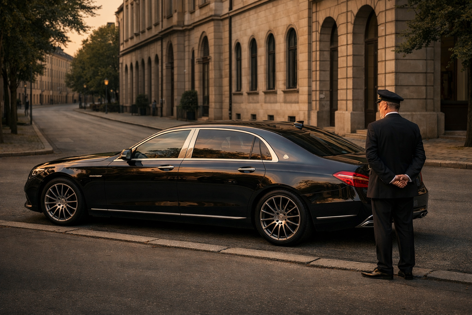 Mercedes-Benz interior ready for executive transfer